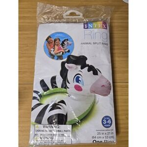Intex Zebra Animal Split Ring Float Ages 3-6 25x21 Pool Summer Water Ring. NEW
